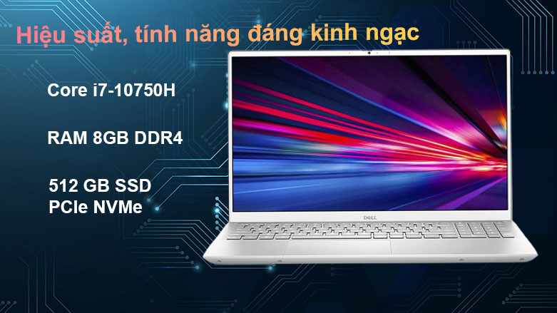 Laptop Dell Inspiron 7501 i7 10750H/8GB/512GB/4GB GTX1650Ti/Win10 (X3MRY1)